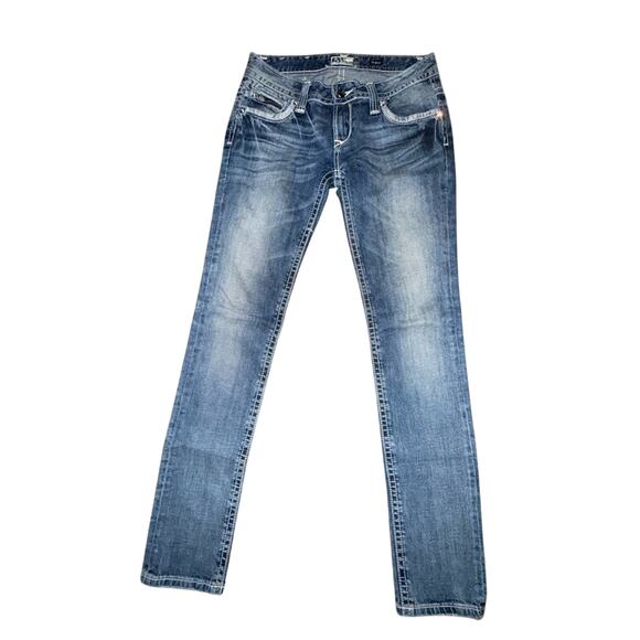 UEC EXPRESS REROCK STYLISH LOW RISE SKINNY DENIM BLUE JEANS SZ 6 - Picture 6 of 12